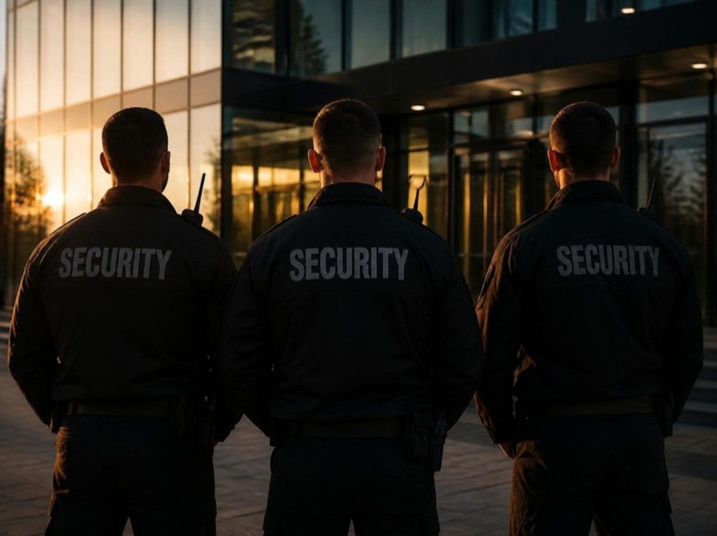 Safety First security officers outside a client building